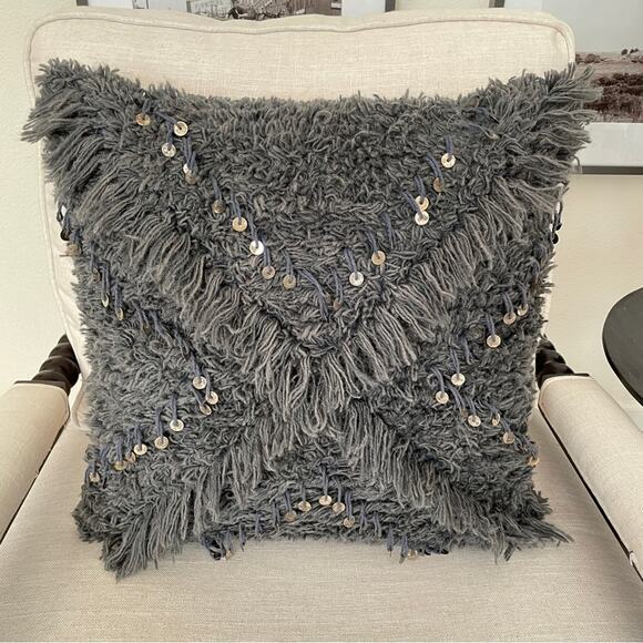Pottery Barn Moroccan Wedding Blanket Pillow with Down Insert 20 x 20” Bohemian - Picture 3 of 11